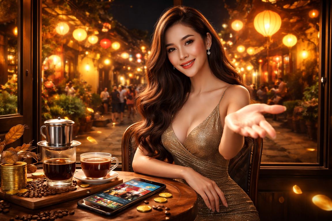 Người dùng tại Hội An thư giãn với cà phê và trải nghiệm cá cược trực tuyến